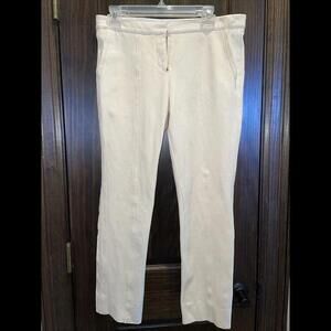 Reed Krakoff Women’s Stretchy Pants Front Stitch Cream Sz 8 Cotton Blend